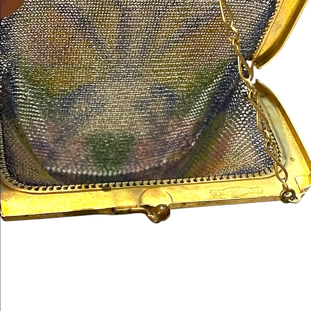 Antique 1900  early ornate metal mesh Butterfly purse Art Deco Whiting Davis - Picture 10 of 12